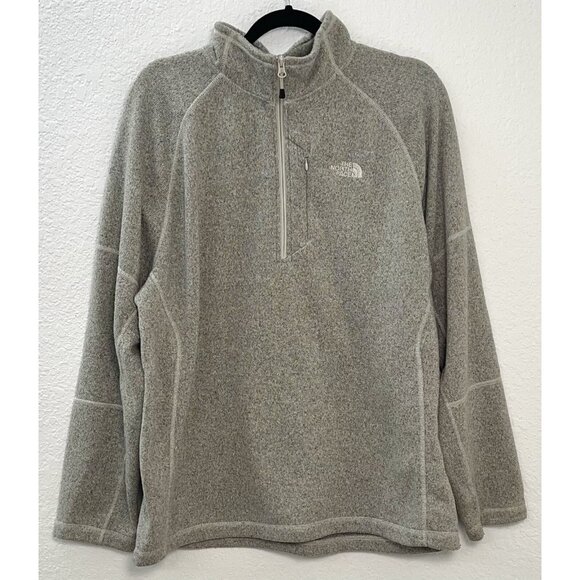 THE NORTH FACE Mens XL Taupe Gray 1/2-Zip Better Sweater L/S Fleece PULLOVER EUC - Picture 1 of 10